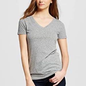 Mossimo Supply Co. Basic Solid V Neck Tee - Grey